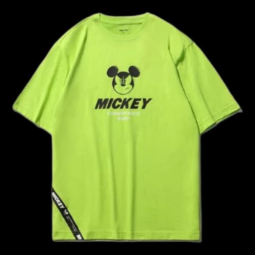 Li-Ning x Disney Crossover Sports Fashion Series Cartoon Printing Round Neck Loose Short Sleeve Green T-Shirt