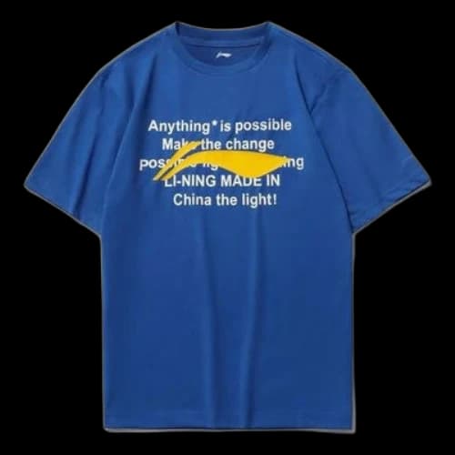 Li-Ning Big Logo Graphic T-shirt 'Blue Yellow'