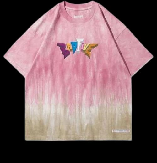 Li-Ning BadFive Tie Dye Graphics Loose Fit T-shirt 'Pink Brown' (Women's)
