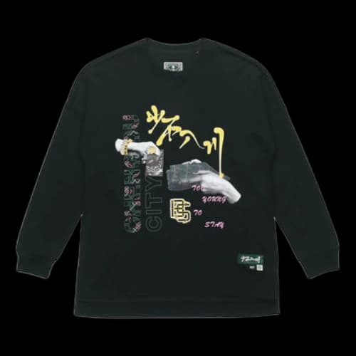 Li-Ning BadFive Graphic Long Sleeve T-shirt 'Black'