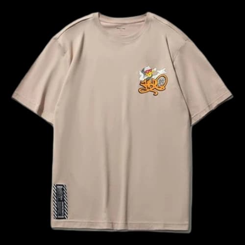 Li-Ning x Disney Crossover Cartoon Printing Round Neck Pullover Short Sleeve Couple Style White Purple