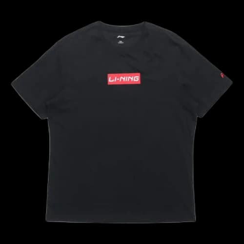 Li-Ning Box Logo T-shirt 'Black Red'