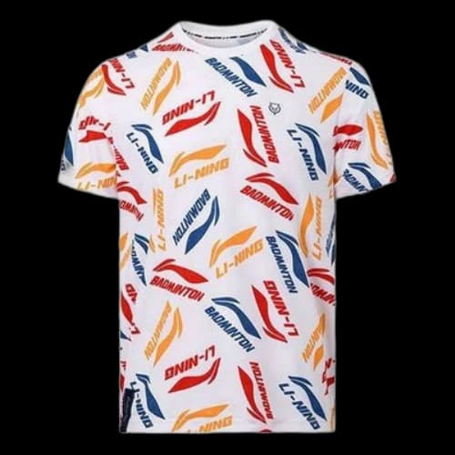 Li-Ning Badminton Series Full Print Logo Tee 'White Multi'
