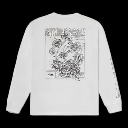 Li-Ning Sports Stylish Series Logo Pattern Printing Top 'White Black'