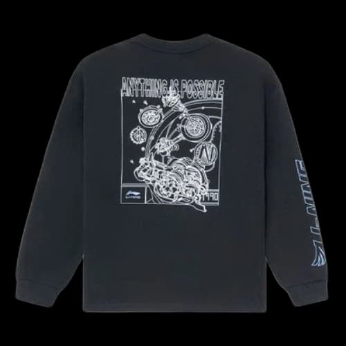 Li-Ning Sports Stylish Series Pattern Printing Pullover 'Black'