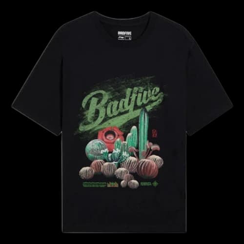Li-Ning BadFive Plants Graphic T-shirt 'Black'