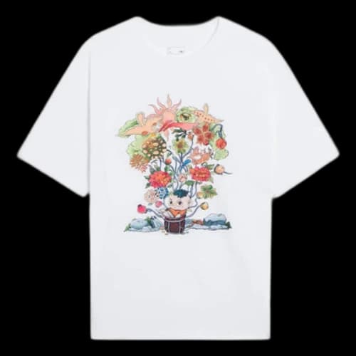 Li-Ning Floral Cartoon Graphic Loose Fit T-shirt 'White'