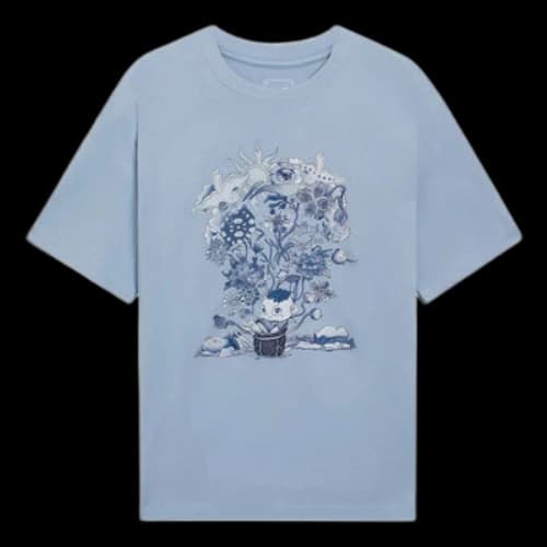 Li-Ning Floral Cartoon Graphic T-shirt 'Blue'