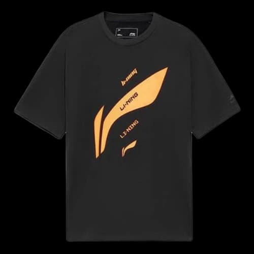 Li-Ning Sports Living Series Logo Printing Sports Round Neck Short Sleeve T-Shirt 'Black'