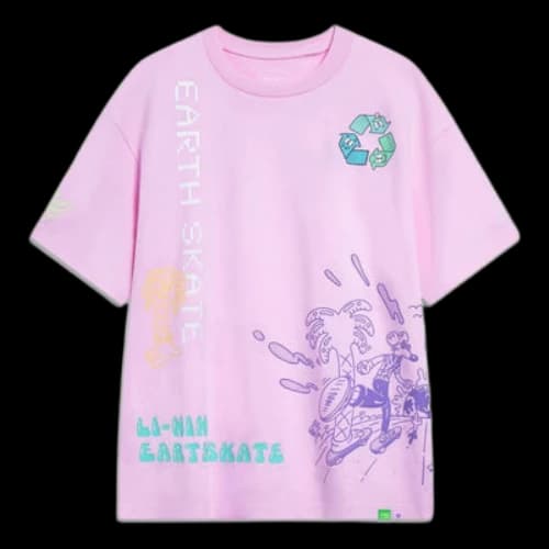 Li-Ning x Steven Harrington Cartoon Graphic T-shirt 'Pink'
