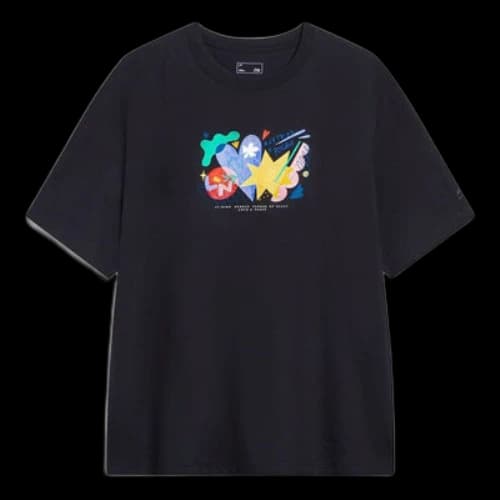 Li-Ning Sport Sweat-Absorbent Comfortable Tee 'Black Multi'