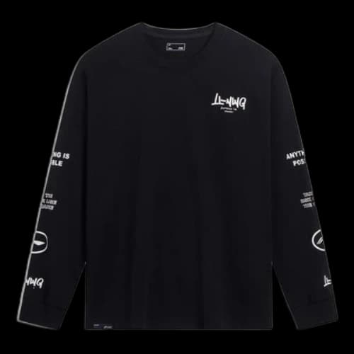 Li-Ning Anything Is Possible Graphic Long Sleeve T-shirt 'Black'
