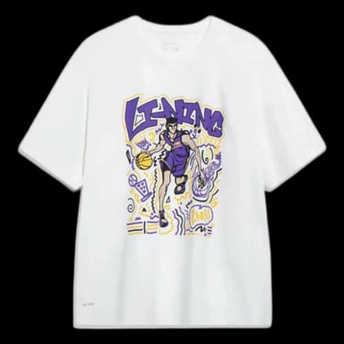 Li-Ning Hoops Comics Graphic T-shirt 'White'