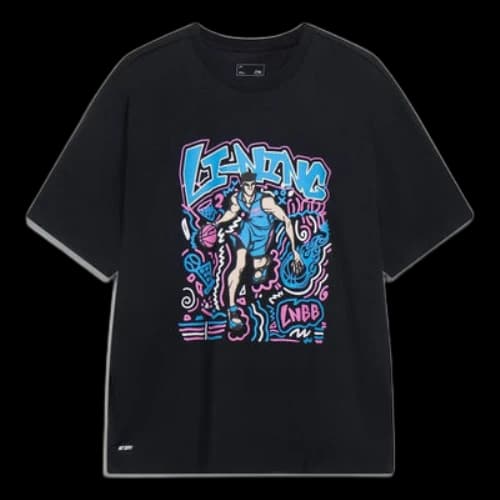 Li-Ning Hoops Comics Graphic T-shirt 'Black'