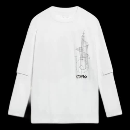 Li-Ning Counterflow Graphic Faux Two-Piece T-shirt 'White'