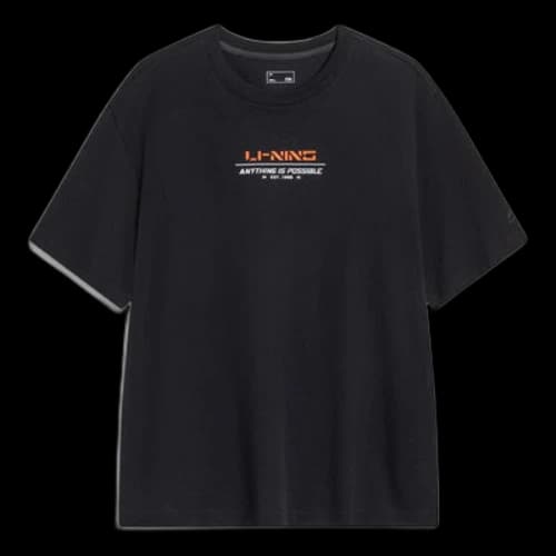 Li-Ning Anything Is Possible Graphic T-shirt 'Black Orange'