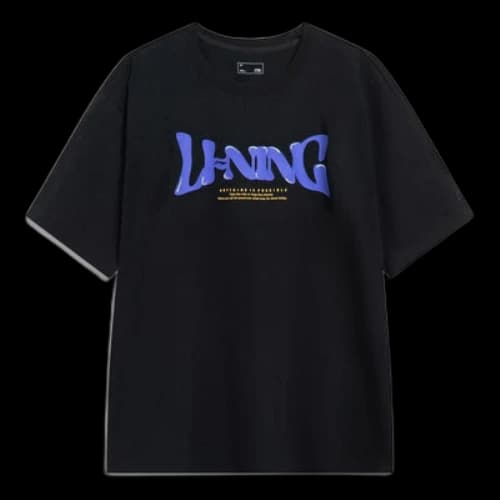 Li-Ning Anything Is Possible Logo T-shirt 'Black Blue'