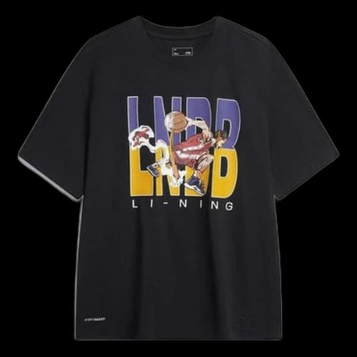 Li-Ning Hoops Comics Graphic T-shirt 'Black'