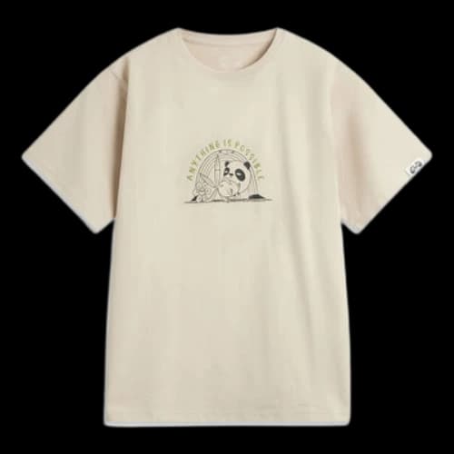 Li-Ning Panda Graphic Oversized T-shirt 'Light Brown' (Women's)