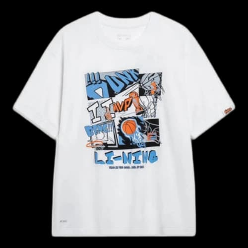 Li-Ning Hoops Comic Graphic T-shirt 'White'