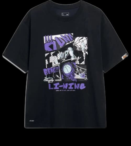 Li-Ning Hoops Comics Graphic T-shirt 'Black'