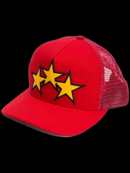 AMIRI 3 Star Trucker Hat Red