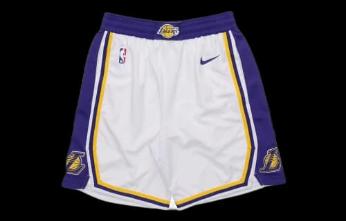 Nike NBA Association Edition SW Fan Edition Lakers Basketball Shorts White