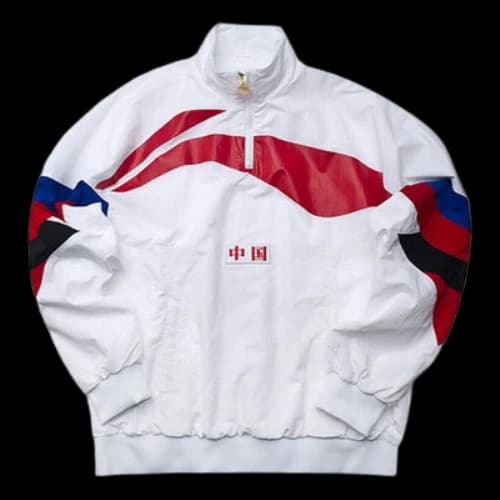 Li-Ning Logo Printing Stand Collar Casual Jacket 'White Red'
