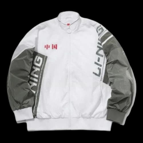 Li-Ning Paris fashion week Series Stand Collar Loose Alphabet Printing Jacket Green