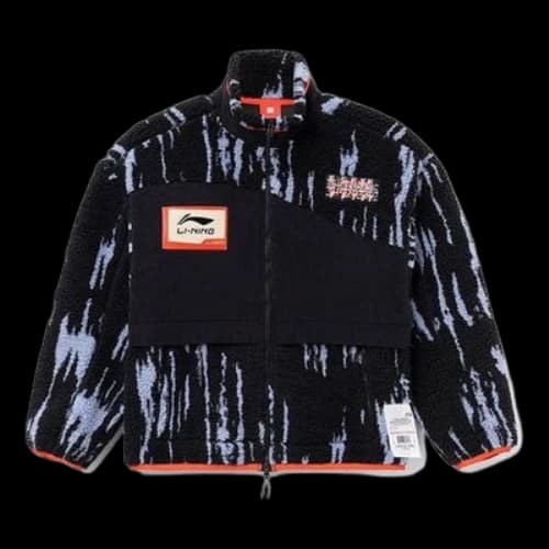 Li-Ning Logo Print Classic Warm Coat 'Black White'