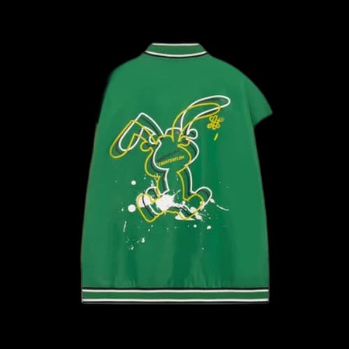 Li-Ning Rabbit Counterflow Graphic Baseball Jacket 'Green Beige'