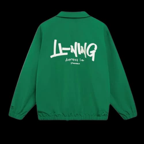 Li-Ning Logo Coach Jacket 'Green White'