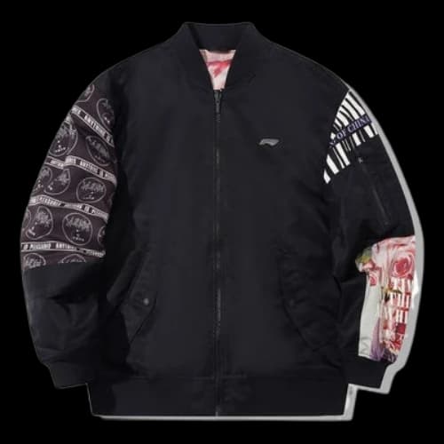 Li-Ning x PLEASURES Graphic Bomber Jacket 'Black'