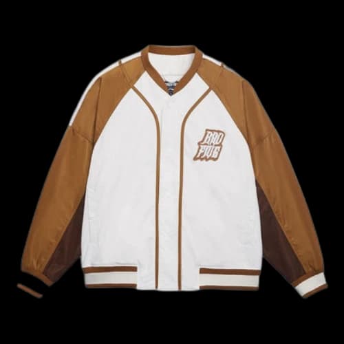 Li-Ning BadFive Graphic Baseball Jacket 'White Brown'