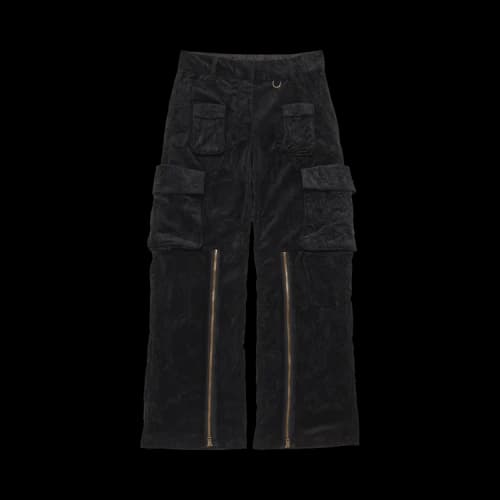 Acne Studios Crinkled Velvet Cargo Trousers 'Black'