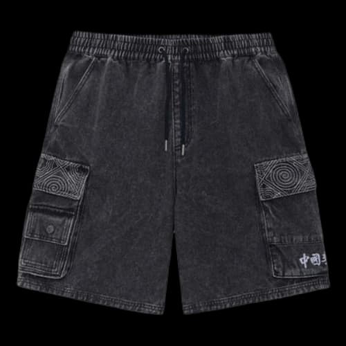 Li-Ning Denim Cargo Shorts 'Washed Black'
