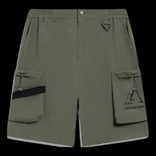 Li-Ning Counterflow Logo Straight Cargo Shorts 'Military Green'