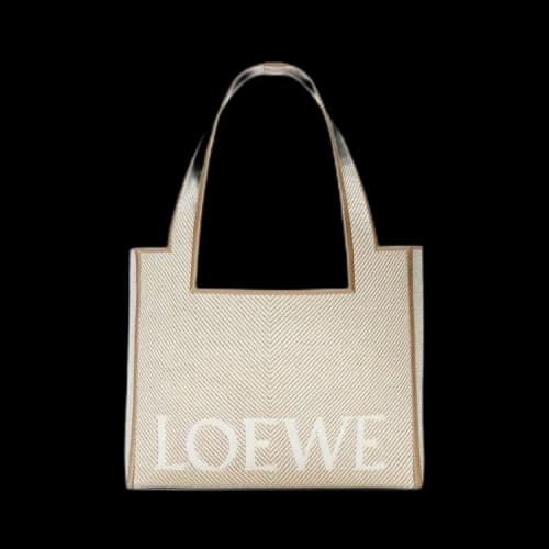 Loewe Font Large Canvas Tote Bag 'Ecru'