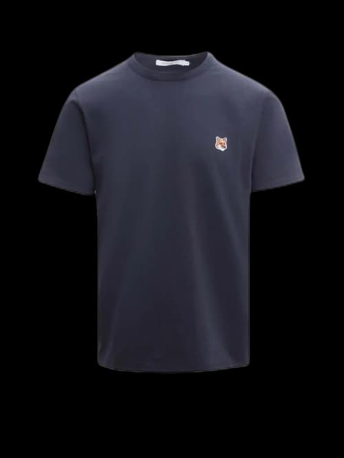 Maison Kitsune Man Cotton Iconic Patch T-Shirt Blue
