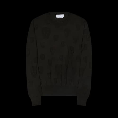 Alexander McQueen All Over Skulls Crewneck Sweater 'Black'