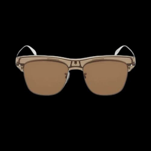 Alexander McQueen Square Sunglasses 'Beige/Silver/Brown'