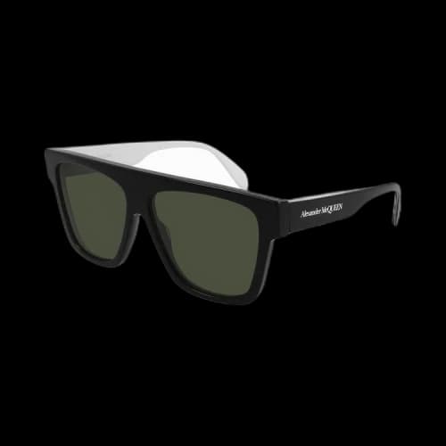Alexander McQueen Square Sunglasses 'Black/Green'