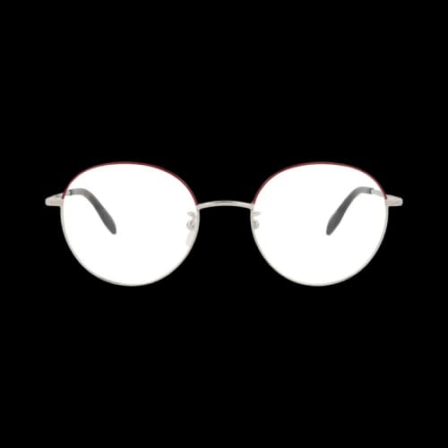 Alexander McQueen Round-Frame Metal Optical Frames Silver Silver Transparent (AM0369O-30012347-002)