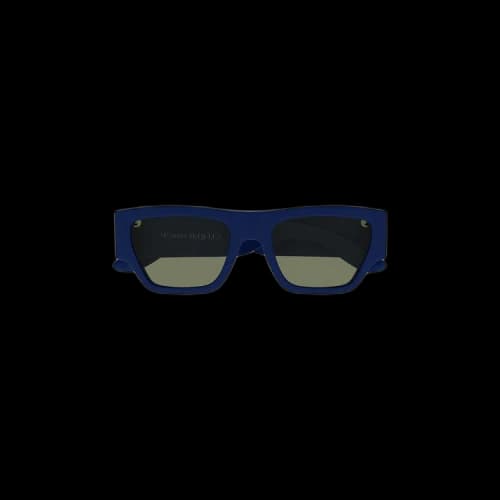 Alexander McQueen Big Square Wide Frame Sunglasses 'Blue'