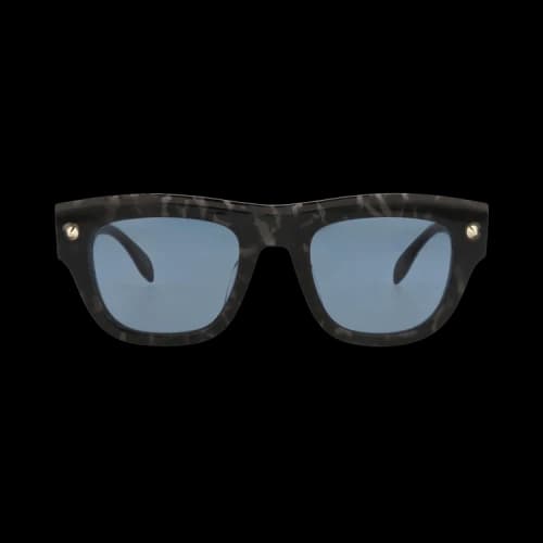 Alexander McQueen Square-Frame Recycled Acetate Sunglasses 'Havana Blue'