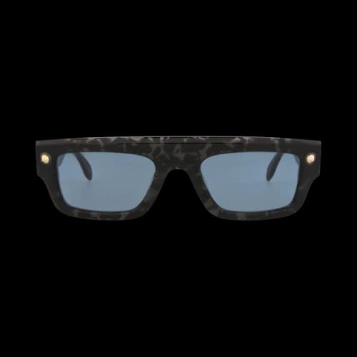 Alexander McQueen Square-Frame Recycled Acetate Sunglasses 'Havana Blue'