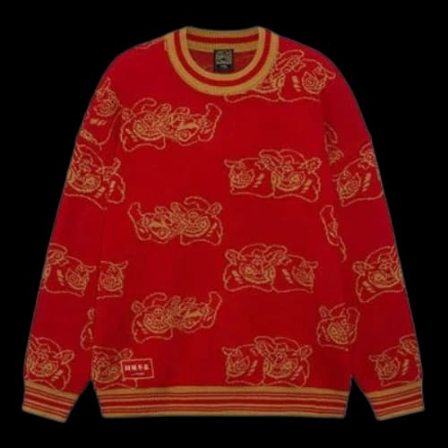Li-Ning Rijindoujin Graphic Crew Neck Sweater 'Red Gold'