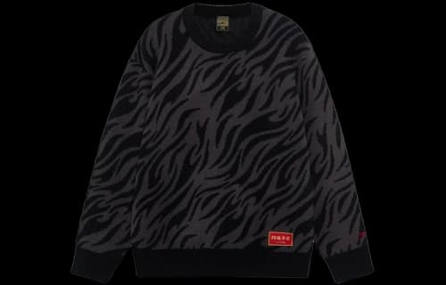 Li-Ning Rijindoujin Tiger Print Logo Crew Neck Sweater 'Black'