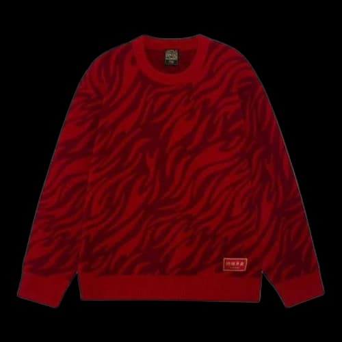 Li-Ning Rijindoujin Tiger Print Logo Crew Neck Sweater 'Red'