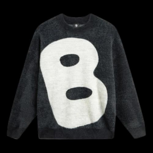 Li-Ning BadFive Big B Logo Knit Sweater 'Black White'